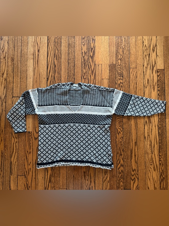 6397 Sweaters - 6397 Fair Isle Merino Cashmere Sweater – Black & Ivory – XS